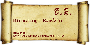 Birnstingl Ramón névjegykártya